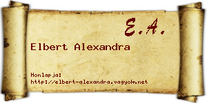 Elbert Alexandra névjegykártya